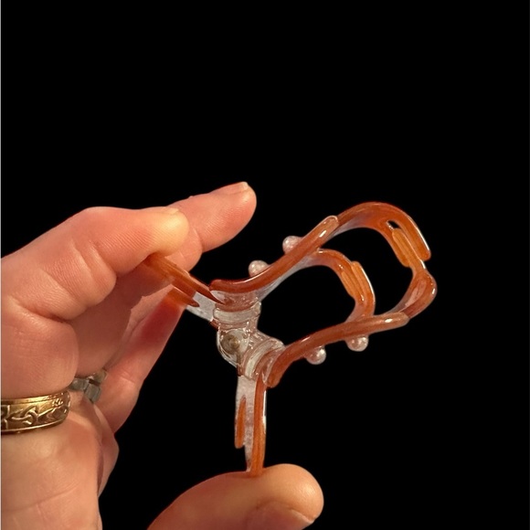 Gingerbread Man Hair Clip with Purple Button Accents - Picture 3 of 3